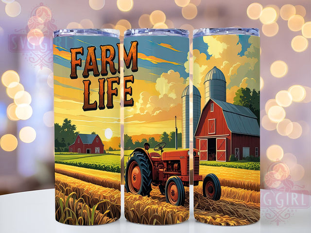 Farm Life 20oz Tumbler Wrap, Life is Better on the Farm, 20oz Sublimation Wrap, Country Living Gift, Rustic Farmhouse Decor, Custom Farm Tumbler, Farm Animal Drinkware Sublimation SvggirlplusArt 