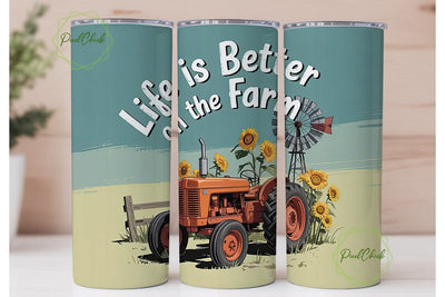 Farm Life 20oz Tumbler Wrap Sublimation PixelChick 