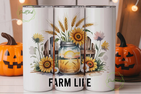 Farm Life 20oz Tumbler Wrap Sublimation PixelChick 