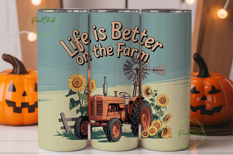 Farm Life 20oz Tumbler Wrap Sublimation PixelChick 