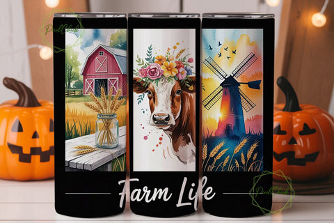 Farm Life 20oz Tumbler Wrap Sublimation PixelChick 