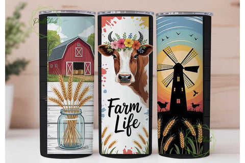 Farm Life 20oz Tumbler Wrap Sublimation PixelChick 