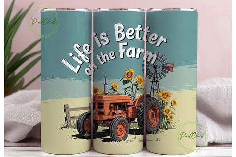 Farm Life 20oz Tumbler Wrap Sublimation PixelChick 