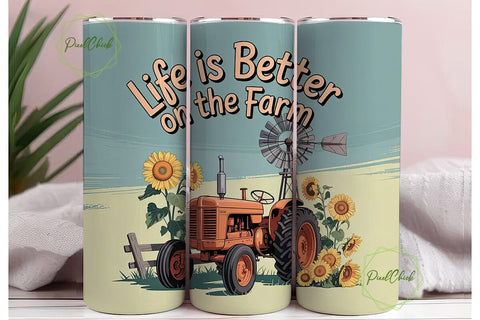 Farm Life 20oz Tumbler Wrap Sublimation PixelChick 