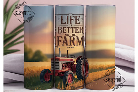 Farm Life 20oz Tumbler Wrap Sublimation sassyprint 
