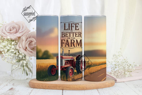 Farm Life 20oz Tumbler Wrap Sublimation sassyprint 