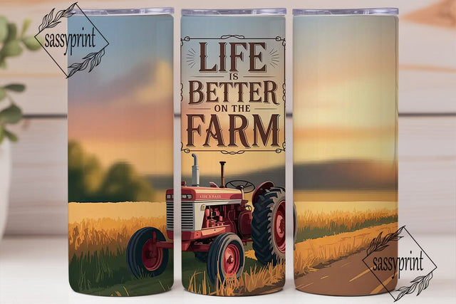 Farm Life 20oz Tumbler Wrap Sublimation sassyprint 