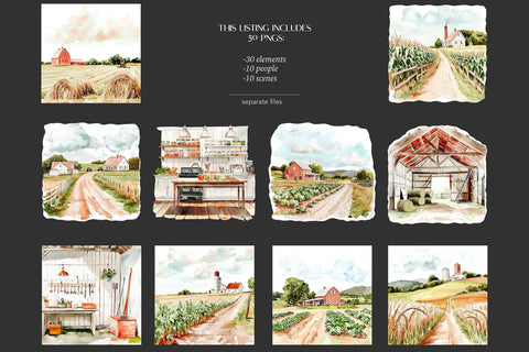 Farm Life Clipart | Animals Images | Summer Farmer Girl SVG GlamArtZhanna 