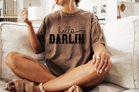 Farm Life SVG - Hello Darlin' Design - Cute Country Girl Graphic Sublimation Pickled Thistle Creative 