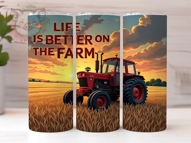 Farm Life Tumbler, Rustic Ranch PNG, Barn Drinkware, Life is Better on the Farm Design, Country Living Tumbler, Farmhouse Decor, Agricultural Gift Sublimation Lara' s Designs 
