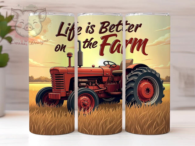 Farm Life Tumbler, Rustic Ranch PNG, Barn Drinkware, Life is Better on the Farm Design, Country Living Tumbler, Farmhouse Decor, Agricultural Gift Sublimation Lara' s Designs 