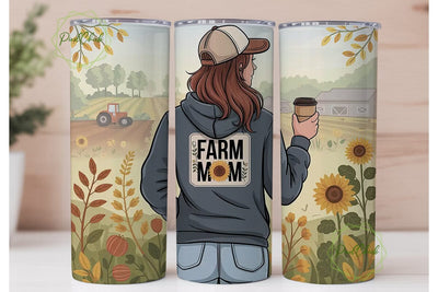 Farm Mom 20oz Tumbler Wrap Sublimation PixelChick 
