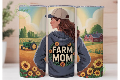 Farm Mom 20oz Tumbler Wrap Sublimation PixelChick 