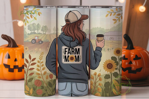 Farm Mom 20oz Tumbler Wrap Sublimation PixelChick 