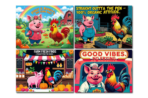 Farm pig cutting board design, rooster cutting board artwork Sublimation Paper Switch 