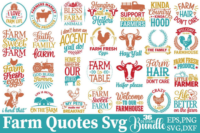 Farm Quotes SVG Bundle SVG Angelina750 