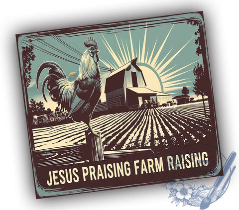 Farm Raising Jesus Tumbler Wrap, Jesus Tumbler, Farm Raising, 20oz Tumbler Wrap, Sublimation Design, Christian Gift, Faith-Based Drinkware, Religious Decor Sublimation ToriDesigns 
