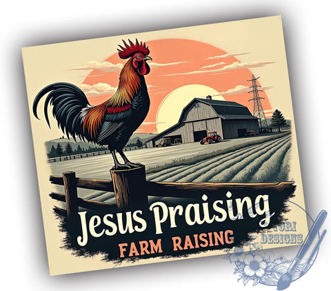 Farm Raising Jesus Tumbler Wrap, Jesus Tumbler, Farm Raising, 20oz Tumbler Wrap, Sublimation Design, Christian Gift, Faith-Based Drinkware, Religious Decor Sublimation ToriDesigns 