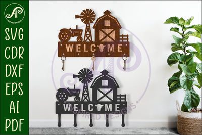 Farm scene Key holder designs SVG APInspireddesigns 