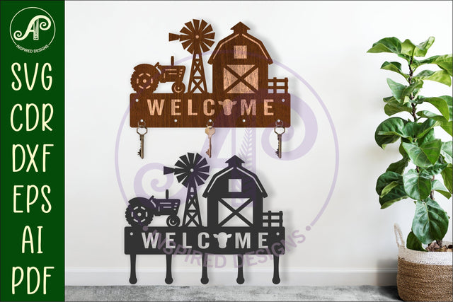 Farm scene Key holder designs SVG APInspireddesigns 