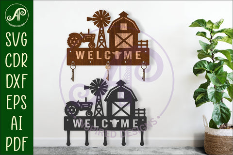 Farm scene Key holder designs SVG APInspireddesigns 