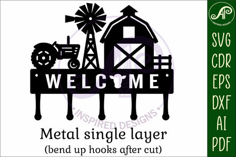 Farm scene Key holder designs SVG APInspireddesigns 