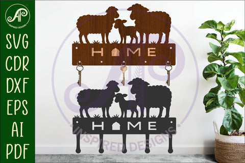 Farm Sheep Key holder designs SVG APInspireddesigns 