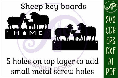 Farm Sheep Key holder designs SVG APInspireddesigns 
