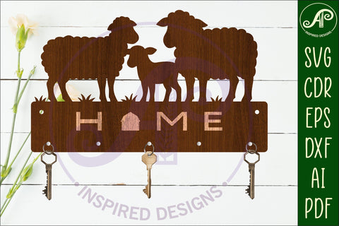 Farm Sheep Key holder designs SVG APInspireddesigns 