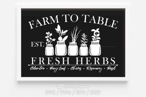 Farm To Table Svg, Herbs Svg, Farmhouse Svg, Market Signage Svg, Garden Svg SVG Artinrhythm shop 