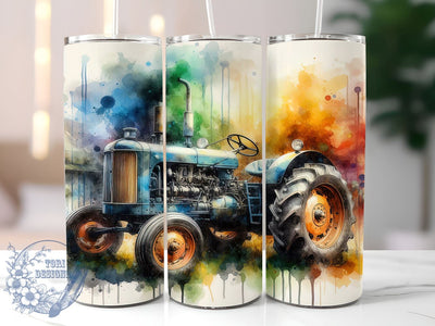 Farm Tractor 20oz Skinny Tumbler, Tractor Tumbler Png, Straight & Tapered Tumbler Wrap, Instant Digital Download Sublimation ToriDesigns 