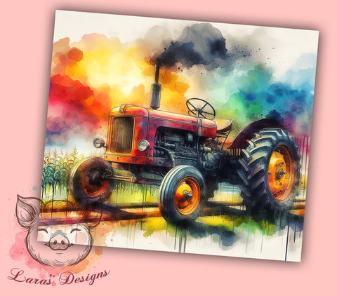 Farm Tractor 20oz Tumbler Png, Straight & Tapered Tumbler Png, Tractor Tumbler Png, Digital Download PNG Sublimation Lara' s Designs 