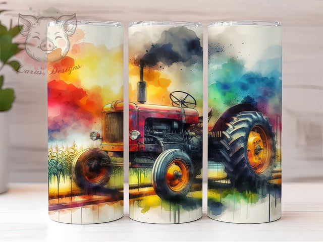 Farm Tractor 20oz Tumbler Png, Straight & Tapered Tumbler Png, Tractor Tumbler Png, Digital Download PNG Sublimation Lara' s Designs 