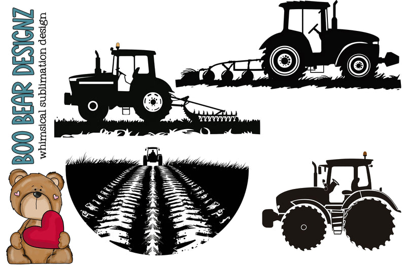 Farm Tractor Clipart Sublimation Boo Bear Designz 