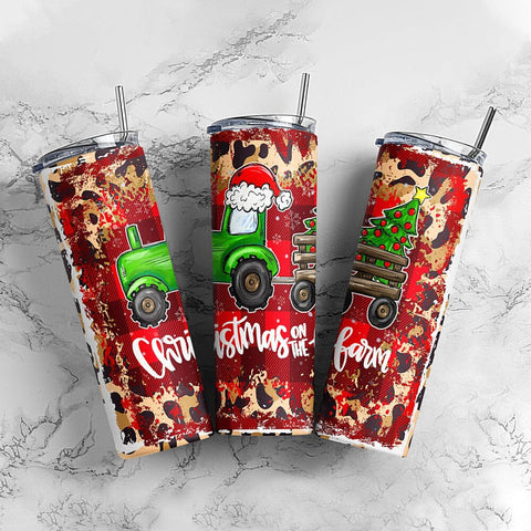 Farm Tractor Tumbler Wrap For 20 oz Skinny Tumbler Digital Download PNG Sublimation CaldwellArt 