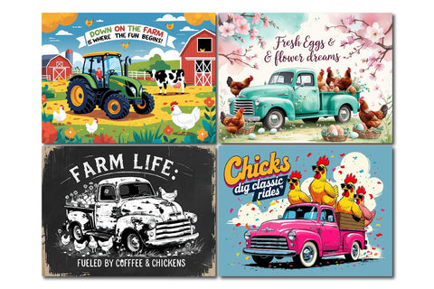 Farm truck cutting board design, vintage truck cutting board artwork Sublimation Paper Switch 