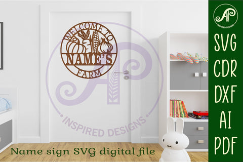 Farm vegetables sign svg laser cut template SVG APInspireddesigns 