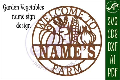 Farm vegetables sign svg laser cut template SVG APInspireddesigns 
