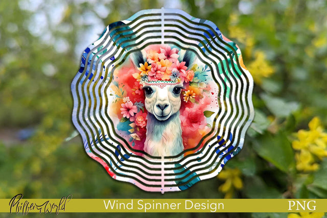 Farm Wind Spinner | Alpaca with flowers Sublimation Pfiffen's World 