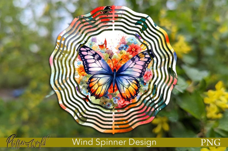 Farm Wind Spinner | Butterfly with flowers Sublimation Pfiffen's World 