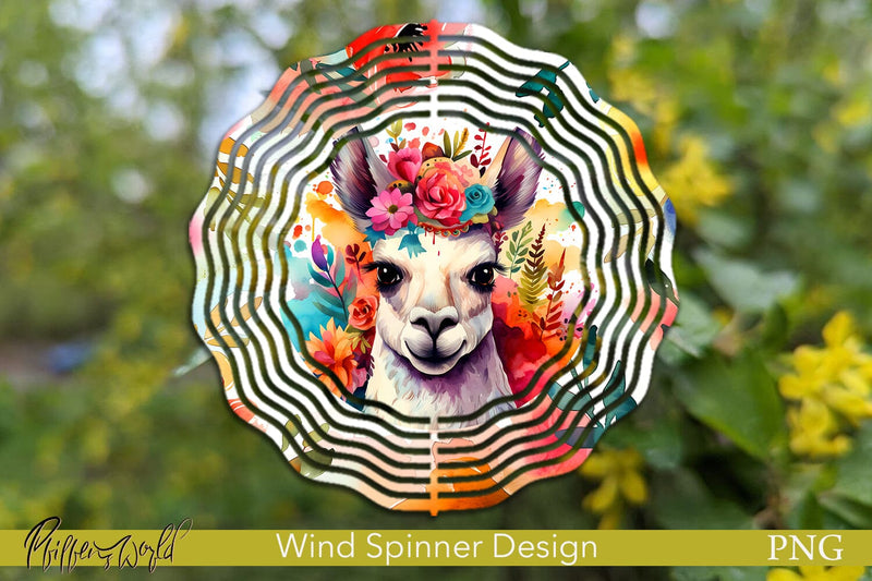 Farm Wind Spinner | Colorful Alpaca Sublimation Pfiffen's World 