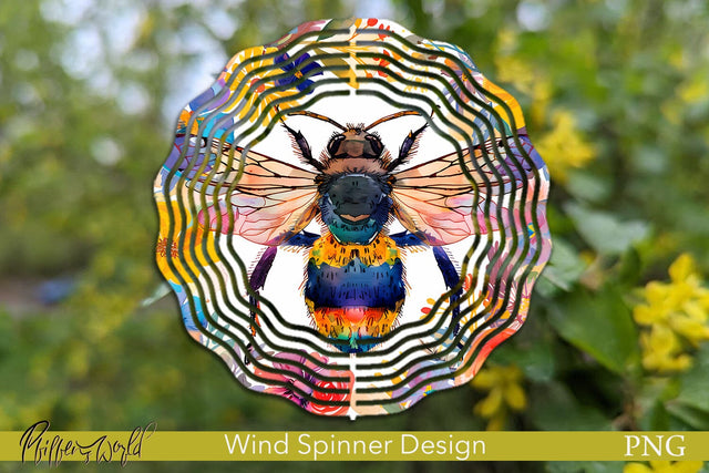 Farm Wind Spinner | Colorful Bee PNG Sublimation Pfiffen's World 