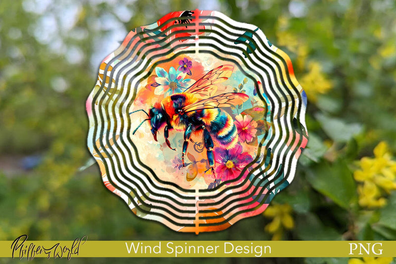 Farm Wind Spinner | Colorful Bee Sublimation Pfiffen's World 
