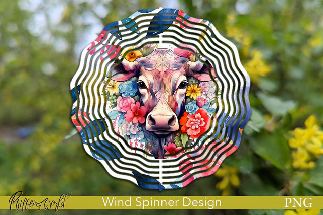 Farm Wind Spinner | Colorful Cow Sublimation Pfiffen's World 