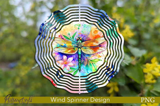 Farm Wind Spinner | Colorful Dragonfly with flowers Sublimation Pfiffen's World 