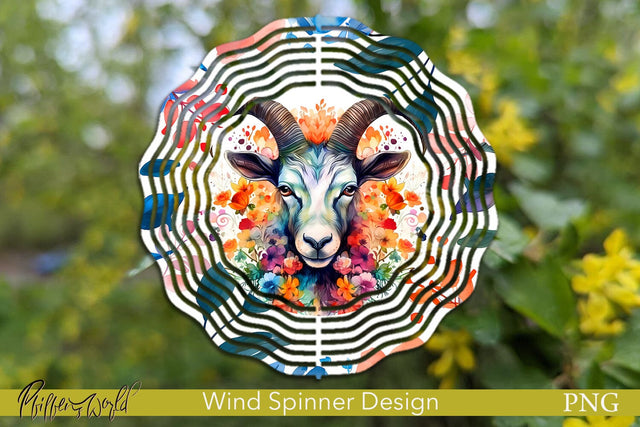 Farm Wind Spinner | Colorful Goat Sublimation Pfiffen's World 