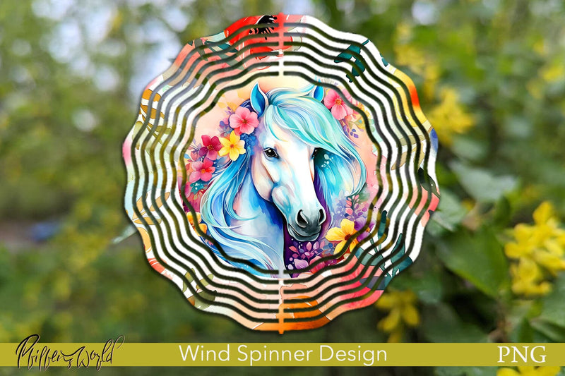Farm Wind Spinner | Colorful Horse PNG Sublimation Pfiffen's World 
