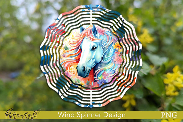 Farm Wind Spinner | Colorful Horse Sublimation Pfiffen's World 