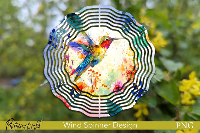 Farm Wind Spinner | Colorful Hummingbird Design Sublimation Pfiffen's World 