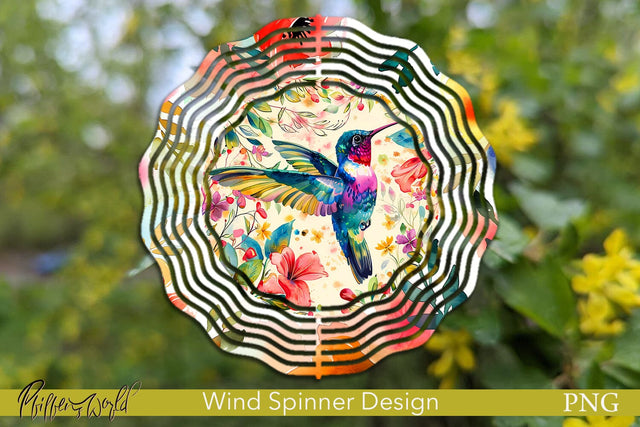 Farm Wind Spinner | Colorful Hummingbird PNG Sublimation Pfiffen's World 